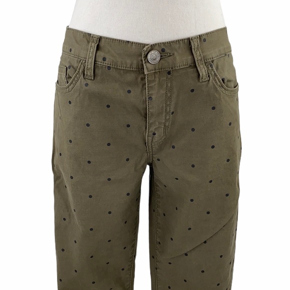 Current/Elliott The Easy Stiletto Olive Polka Dot Skinny Jeans - Picture 5 of 16